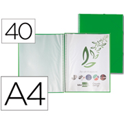 LIDERPAPEL CARPETA FUNDAS A4 ESPIRAL 40F VERDE 53819